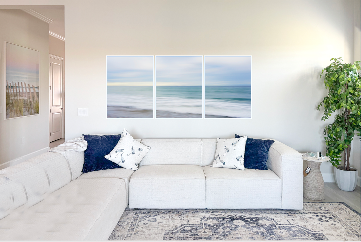 X CUSTOM – Karen F Triptych 95x41 Seascape No 2