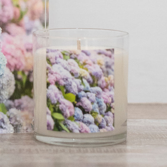 *Candle–Hydrangeas