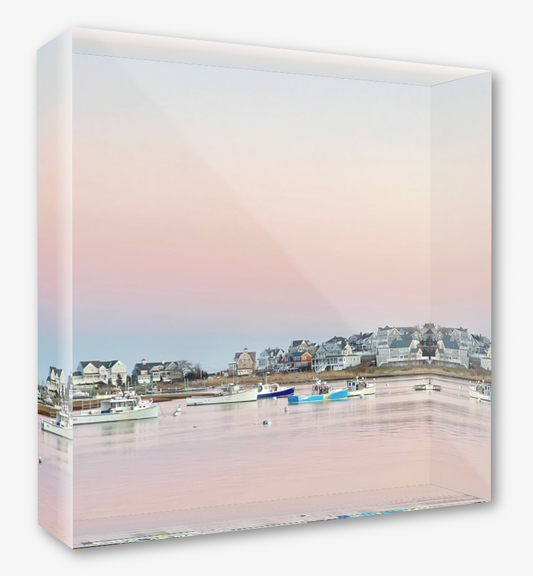 + mini acrylic block: Pink Harbor